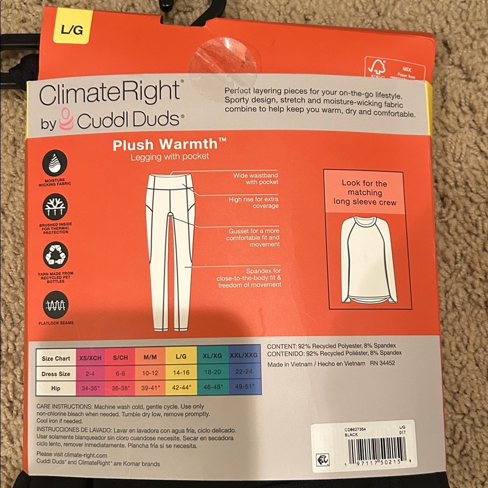 Climate Right by Cuddl Duds 3 piece set Size Large New in Package Final Price! - Picture 3 of 7